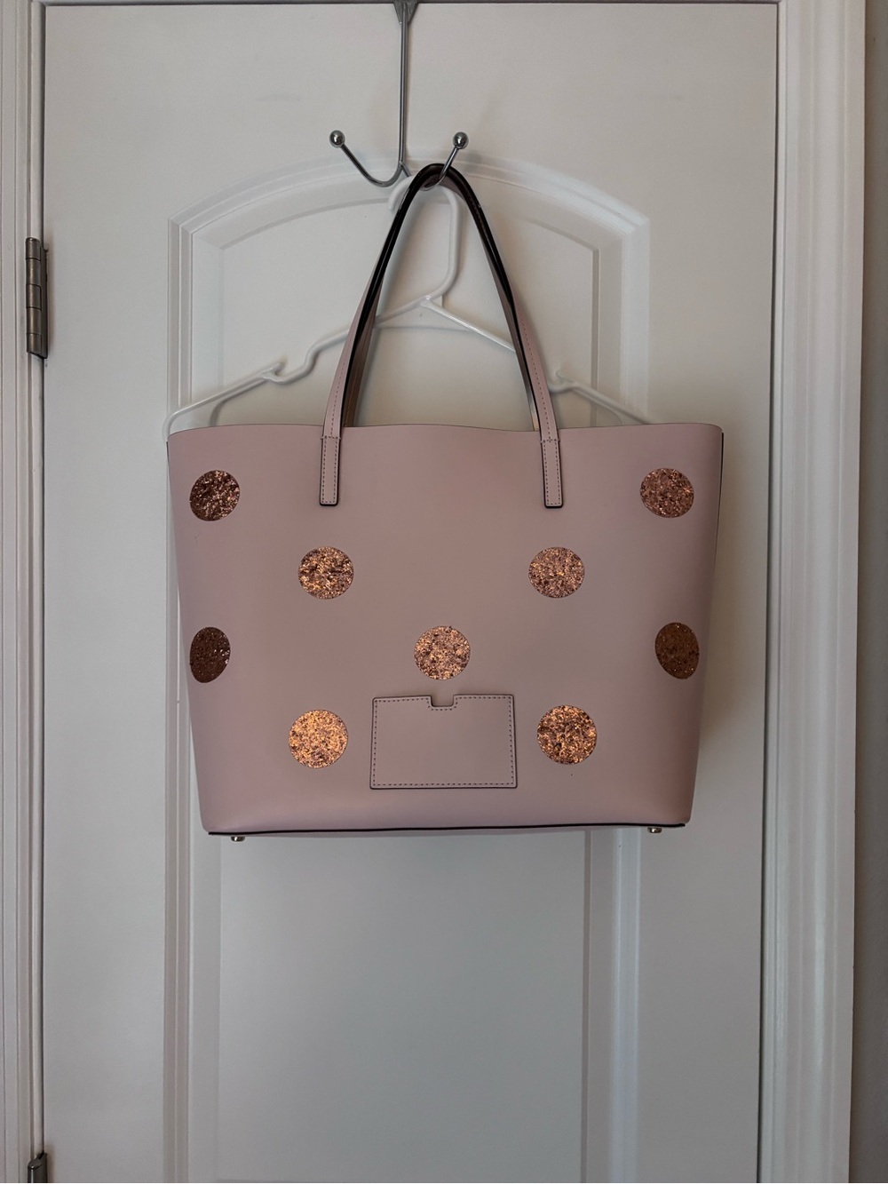 Kate Spade Pink Tote Bag with Rose Gold Polka Dots - Picture 3 of 4